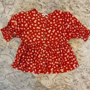 Women’s XS Madewell puff sleeved shirt